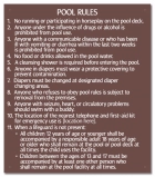 Washington Pool Rules Sign