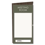 2-Line Meeting Room Sign w/Window & Sliding Panel