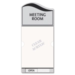 2-Line Meeting Room Sign w/Window & Sliding Panel