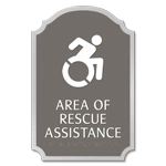 Area of Rescue Assistance Sign - NYC Compliant