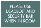 Deadbolt & Security Bar Decal - 10 Pack