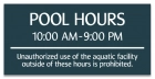 Delaware Pool Hours Sign