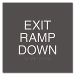 "Exit Ramp Down" Egress Sign - CA Compliant
