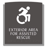 Exterior Area for Assisted Rescue Sign - Dynamic ISA Symbol