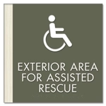 Exterior Area for Assisted Rescue Sign - ISA Symbol