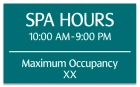 Georgia Spa Hours and Occupancy Sign