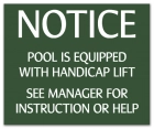 Illinois Handicap Lift Pool/Spa Sign