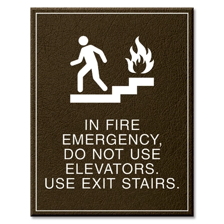 In Fire Emergency, Do Not Use Elevator... w/No Braille