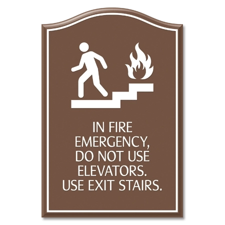 In Fire Emergency, Do Not Use Elevator... w/No Braille