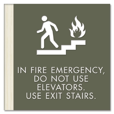 In Fire Emergency, Do Not Use Elevator... w/No Braille