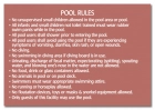 Maine Pool Rules Sign