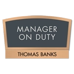 Manager on Duty Sign w/ Nameplate