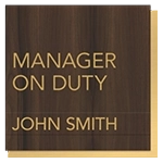 Manager on Duty Sign w/ Nameplate