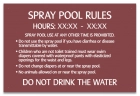 Montana Spray Pool Rules Sign
