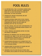 Nevada Pool Rules Sign