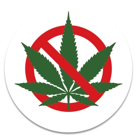 No Public Marijuana Use Symbol - Vinyl - 5 Pack