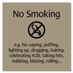 No Smoking - No Vaping, Puffing... w/Symbol