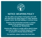 'Notice: Weapons Policy' Sign w/Symbol - FL Compliant - Acrylic Version