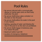 Ontario Canada Pool Rules Sign