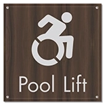 Pool Lift Sign with Dynamic ISA Symbol - Large