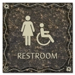 Restroom Sign w/ Female & ISA Symbols