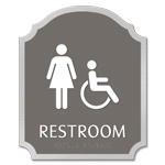 Restroom Sign w/ Female & ISA Symbols