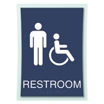 Restroom Sign w/Male & ISA Symbols