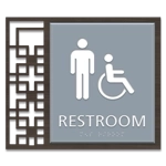Restroom Sign w/Male & ISA Symbols