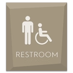 Restroom Sign w/Male & ISA Symbols