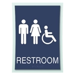 Restroom Sign w/ Unisex & ISA Symbols