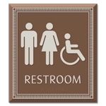 Restroom Sign w/ Unisex & ISA Symbols