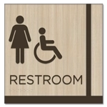 Restroom Sign w/Unisex & ISA Symbols