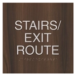 "Stairs/Exit Route" Egress Sign - CA Compliant