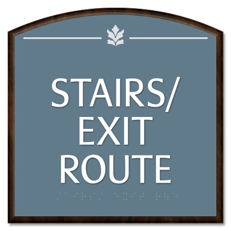 "Stairs/Exit Route" Egress Sign - CA Compliant