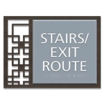 "Stairs/Exit Route" Egress Sign - CA Compliant