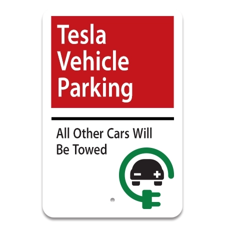 Tesla Vehicle Parking / All Other Cars Will Be Towed