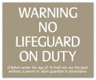 Warning No Lifeguard on Duty Sign