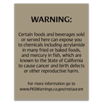Warning Sign: Foods and Beverages