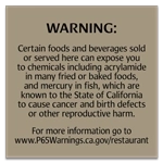Warning Sign: Foods and Beverages