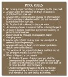 Washington Pool Rules Sign