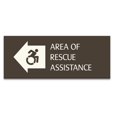 Area of Rescue Assistance Directional Sign - Left - Dynamic ISA