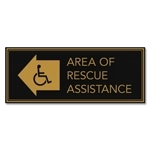 Area of Rescue Assistance Directional Sign - Left