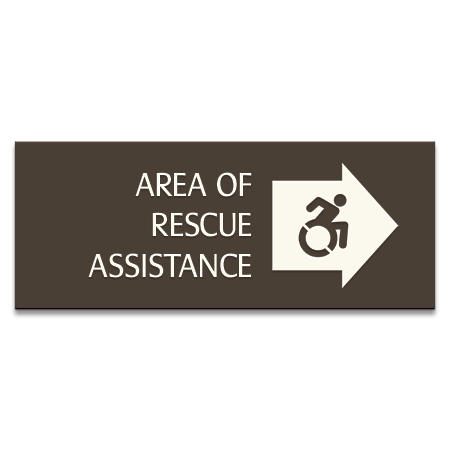 Area of Rescue Assistance Directional Sign - Right - Dynamic ISA