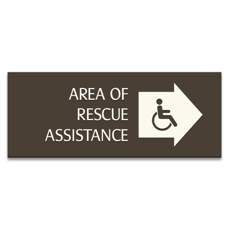 Area of Rescue Assistance Directional Sign - Right