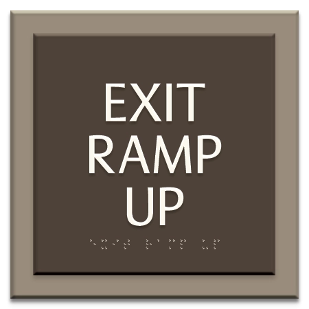 "Exit Ramp Up" Egress Sign - CA Compliant