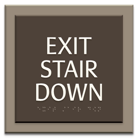"Exit Stair Down" Egress Sign - CA Compliant