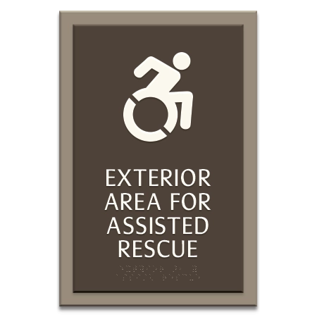 Exterior Area for Assisted Rescue Sign - Dynamic ISA Symbol