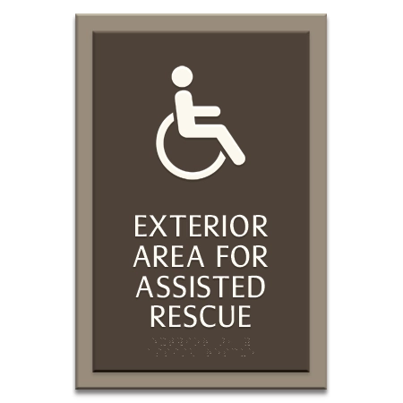 Exterior Area for Assisted Rescue Sign - ISA Symbol
