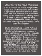 Florida Bilingual Human Trafficking Sign