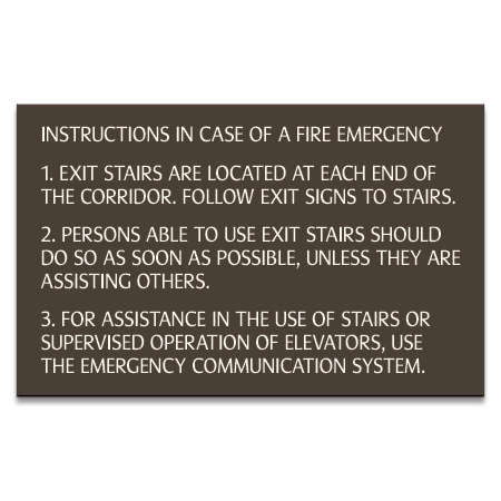 Instructions For Emergency Egress Sign